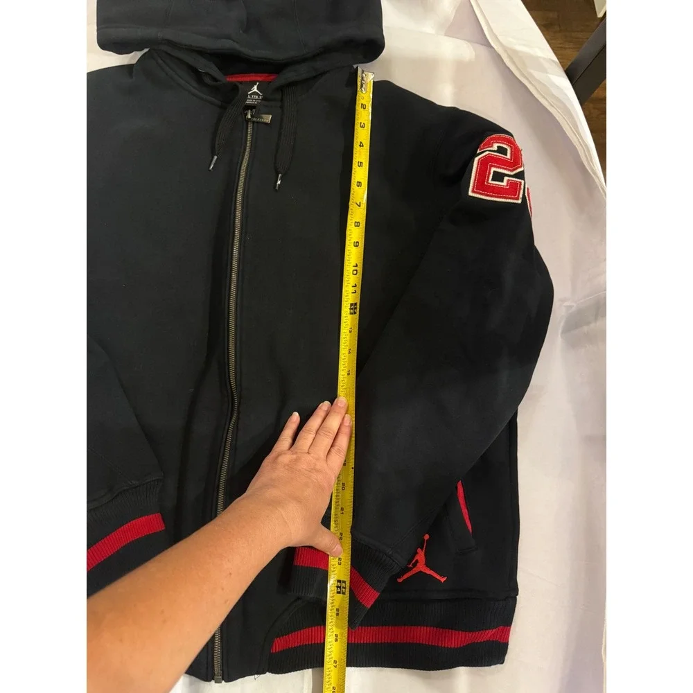 Jordan Mens Hoodie Sweatshirt Size XXL Black Red Jumpman #23 Varsity Full Zip